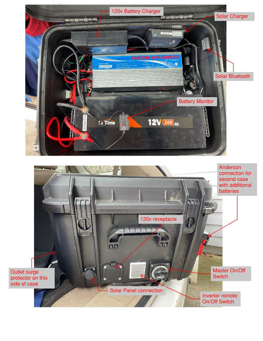 3,000 watt inverter w/ 200 amp hour battery backup power system